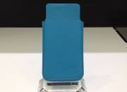 Etui iPhone 5 / 5s cuir Vachette de Panama (Turquoise)