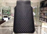 Panama Calfskin Leather Case for iPhone 5 (Black Techno Soft)