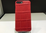 Case iPhone 7 Plus Cuir d'Alligator (Rouge Vif)