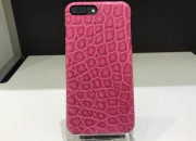 Case iPhone 7 Plus Cuir d'Alligator (Rose Corail)