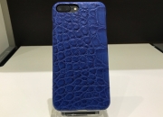 Case iPhone 7 Plus Cuir d'Alligator (Blu Elettrico)