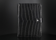 iPad mini Book Case - Alligator Leather (Matt black)