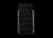 Etui iPhone 5 / 5s cuir Alligator (Noir Brillant)