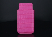 Alligator leather case for iPhone 5 (Coral Pink)