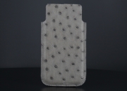Ostrich Leather Case for iPhone 5 (Grey)