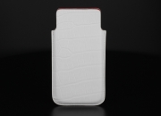 Etui iPhone 5 / 5s cuir Alligator (Blanc)