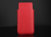 Etui iPhone 5 / 5s cuir Iguane (Rouge)
