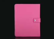Case Hard for iPad 1, iPad 2 and New iPad - Calfskin Leather Panama (Fuschia)